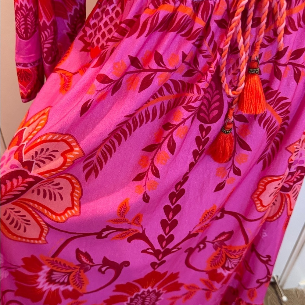 FARM Rio Romance Pink Long Dress Size S - Picture 7 of 10